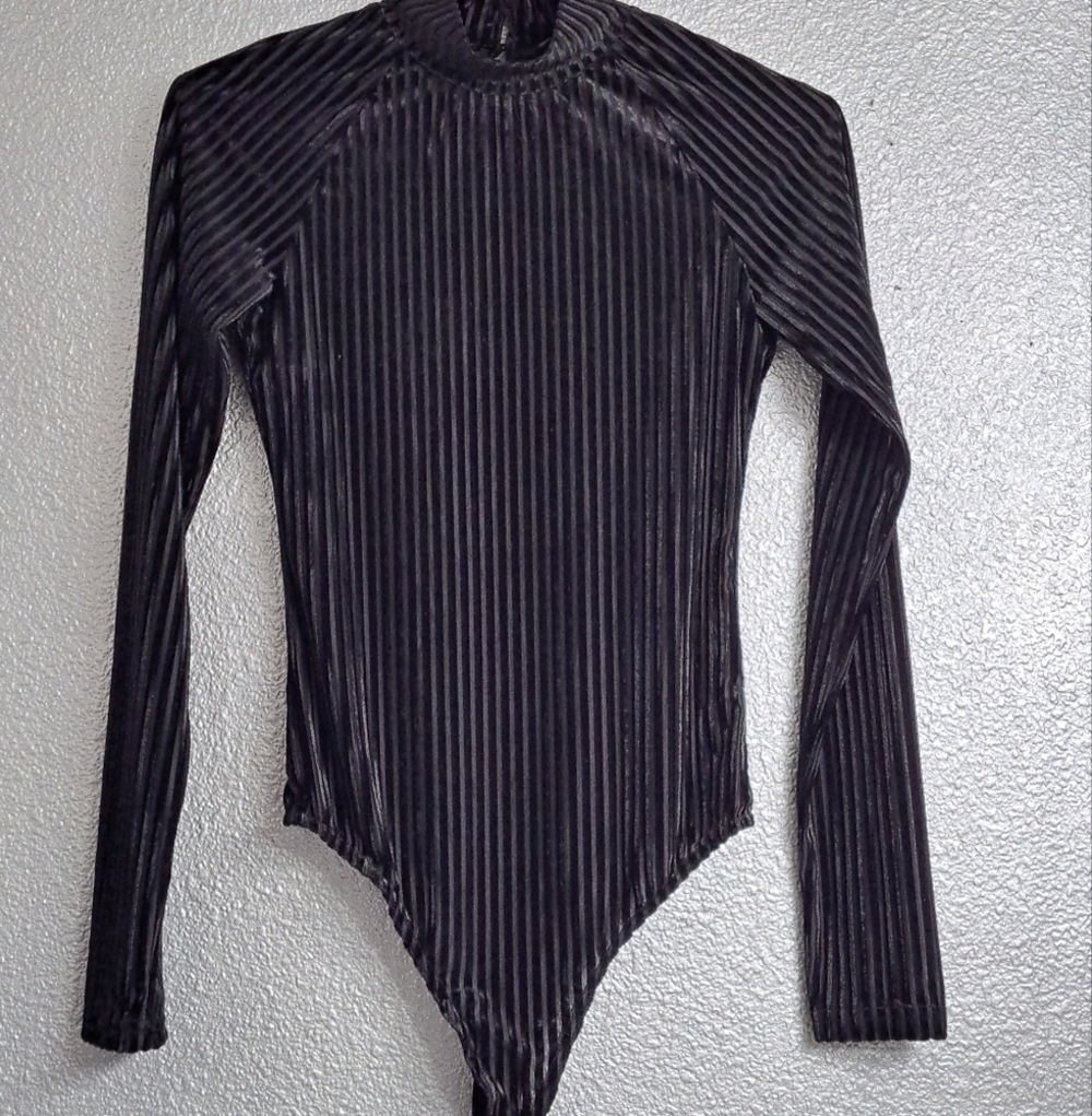 Lulu's Black Semi Sheer Bodysuit Size XS